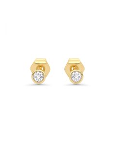0.10 Cts White Diamond Stud Earring in 14K Gold