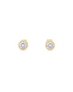 0.49 Cts White Diamond Stud Earring in 14K Gold