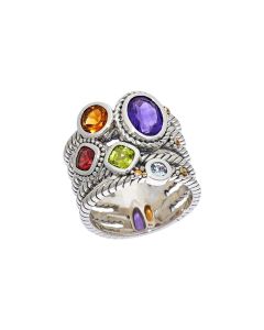 2.57 Cts Multi Gemstone Ring in 925