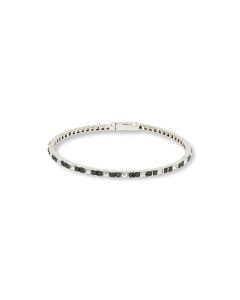 0.35 Cts Blue Diamond Tennis Bracelet in 925 Two Tone