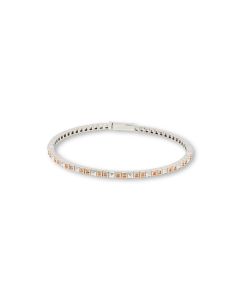 0.31 Cts Brown Diamond Tennis Bracelet in 925 Two Tone
