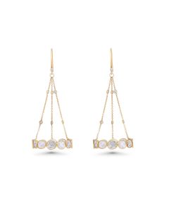 1 Cts Diamond Slice Earring in 14K Yellow Gold