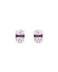 1.5 Cts Morganite Earring in 14K White Gold