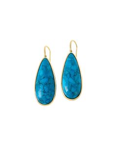 44.10 Cts Howlite Turquoise Dangle Earring in Brass
