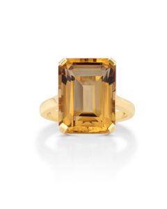 18 Cts Citrine Ring in 14K Yellow Gold