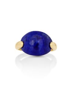 7.05 Cts Lapis Ring in 14K Yellow Gold