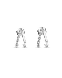 0.11 Cts White Diamond Earring in 14K White Gold