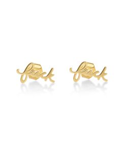 FUCK Earring in 14K Yellow Gold