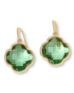 19.61 Cts Mint-Color Quartz Clover Earring in Brass