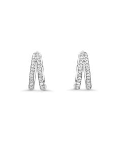 0.13 Cts White Diamond Earring in 14K White Gold