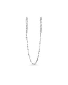 0.09 Cts White Diamond One Side Earring in 14K White Gold