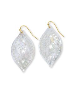 19 Cts Mother of Pearl Dangle Earring in Brass