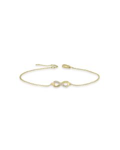 0.04 Cts White Diamond Bracelet in 14K Yellow Gold