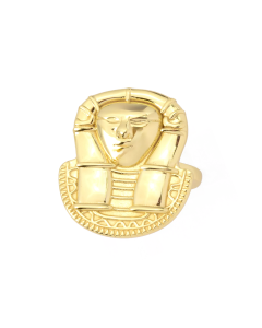 Egyptian Geddess Hathor Ring in 18K Gold Plated 925 Silver
