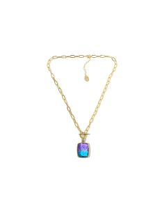 27.00 Cts Bi-Color Quartz Chain Necklace in Brass