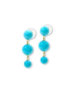 51.30 Cts Turquoise Dangle Earring in Brass
