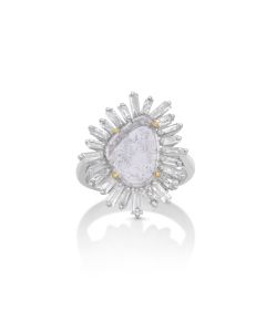 0.67 Cts Diamond Slice and White Diamond Ring in 14K Two Tone