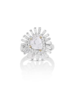 0.3 Cts Diamond Slice and White Diamond Ring in 14K Two Tone