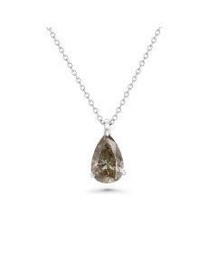 2.47 Cts Brown Diamond Pendant in 14K White Gold