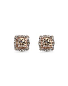 1.14 Cts Brown Diamond Earring in 14K Two Tone