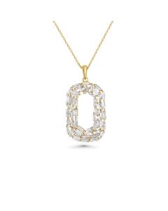 1.78 Cts White Diamond Pendant in 14K Yellow Gold