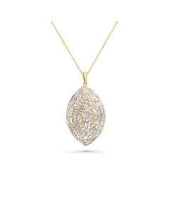 2.67 Cts White Diamond Necklace in 14K Yellow Gold
