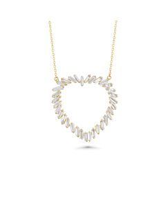 1.14 Cts White Diamond Necklace in 14K Yellow Gold