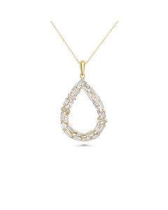 1.93 Cts White Diamond Pendant in 14K Yellow Gold