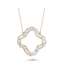 1.41 Cts White Diamond Necklace in 14K Yellow Gold