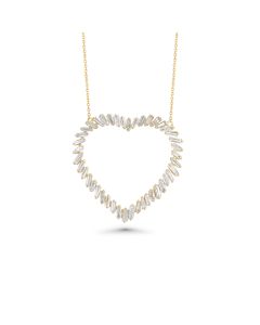 1.85 Cts White Diamond Necklace in 14K Yellow Gold