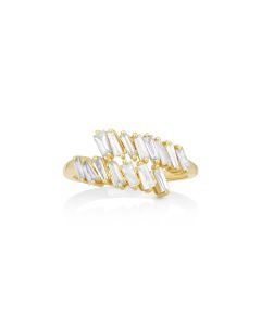 0.77 Cts White Diamond Ring in 14K Yellow Gold