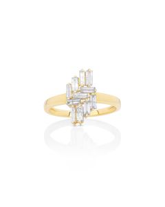 0.61 Cts White Diamond Ring in 14K Yellow Gold