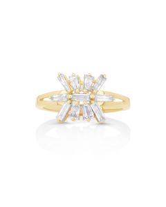 0.75 Cts White Diamond Ring in 14K Yellow Gold