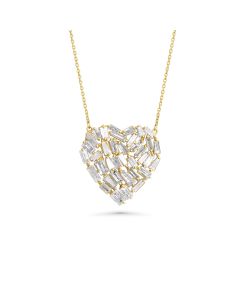 2.64 Cts White Diamond Necklace in 14K Yellow Gold