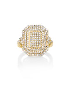 1.26 Cts White Diamond Ring in 14K Yellow Gold