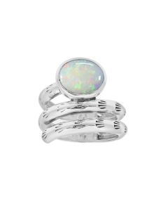 4.40 Cts White Opal Ring in 925