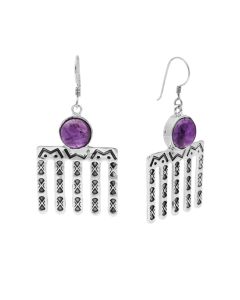 8.96 Cts African Amethyst Earring in 925