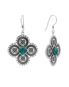 3.76 Cts Turquoise Earring in 925