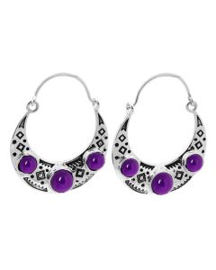 11.40 Cts African Amethyst Earring in 925