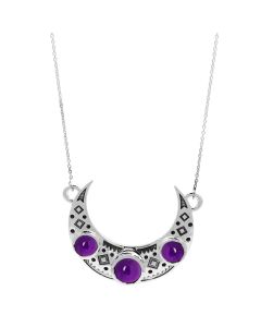 7.75 Cts African Amethyst Necklace in 925