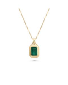 1.94 Cts Emerald Pendant in 14K Yellow Gold