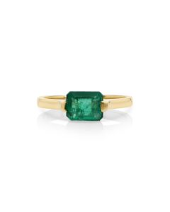 1.45 Cts Emerald Ring in 14K Yellow Gold
