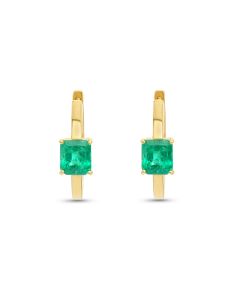 2.24 Cts Emerald Earring in 14K Yellow Gold