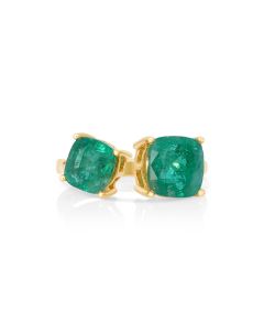 4.55 Cts Emerald Ring in 14K Yellow Gold