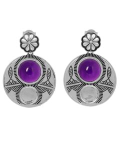 5.65 Cts African Amethyst Earring in 925
