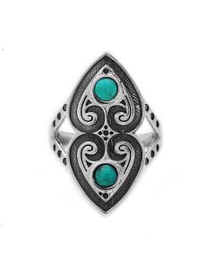 0.60 Cts Turquoise Ring in 925
