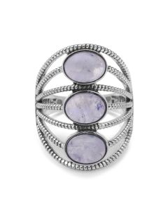4.59 Cts Rainbow Moonstone Ring in 925
