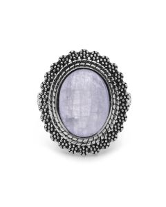 10 Cts Rainbow Moonstone Ring in 925