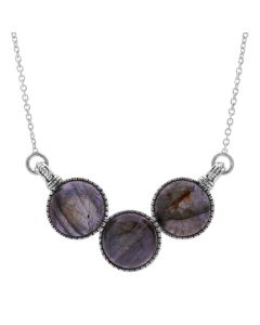 21.25 Cts Labradorite Necklace in 925