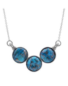 14.75 Cts Turquoise Necklace in 925